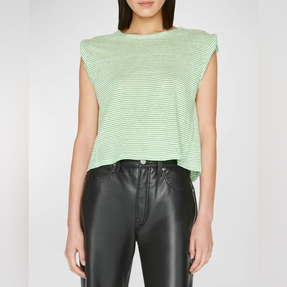 FRAME Striped rolled muscle tee - XS